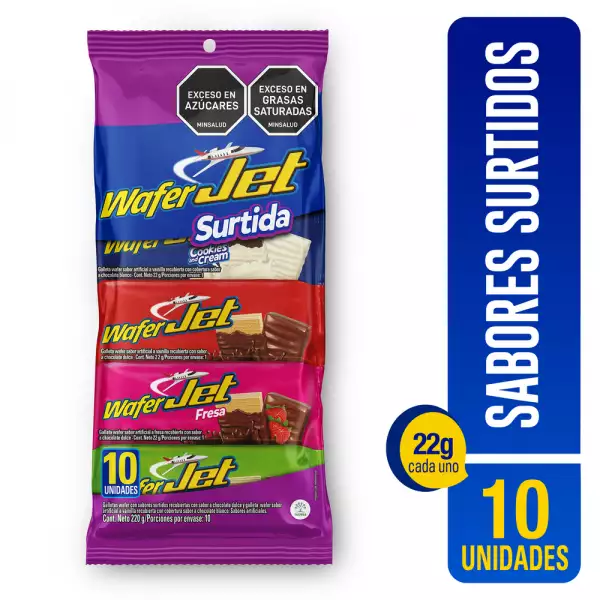 GALLETAS WAFER JET SURTIDA X10U X220g