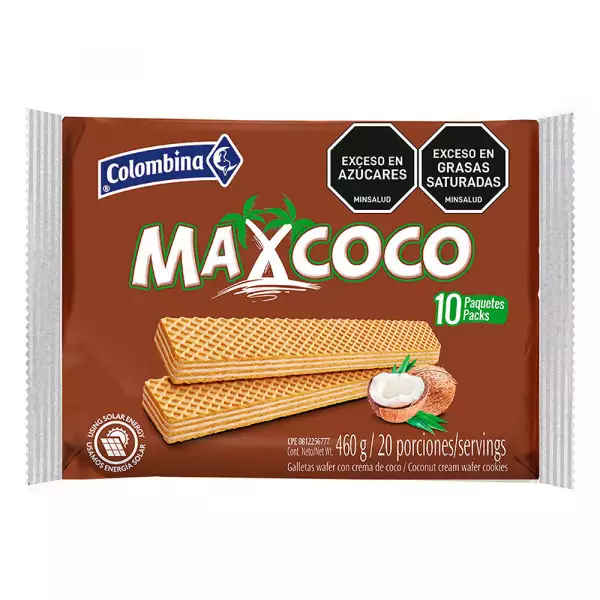 GALLETAS WAFER MAXCOCO X10 X460g