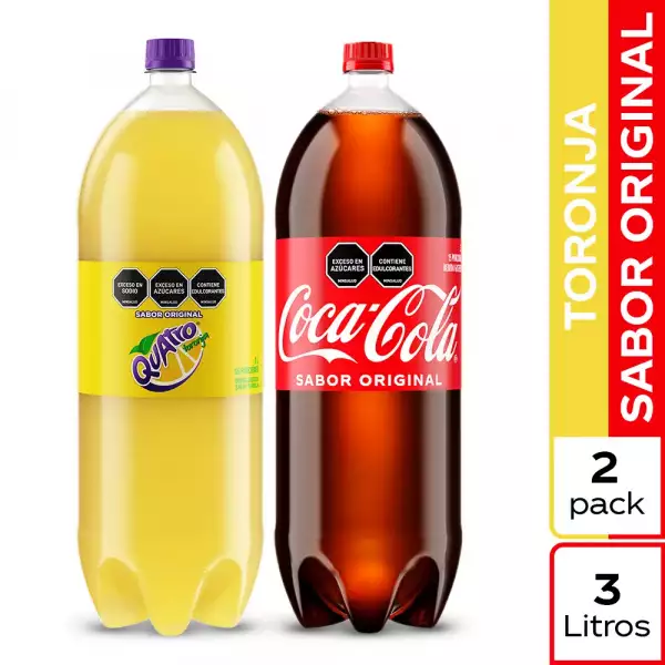 GASEOSA COCA COLA 3L+QUATRO 3L