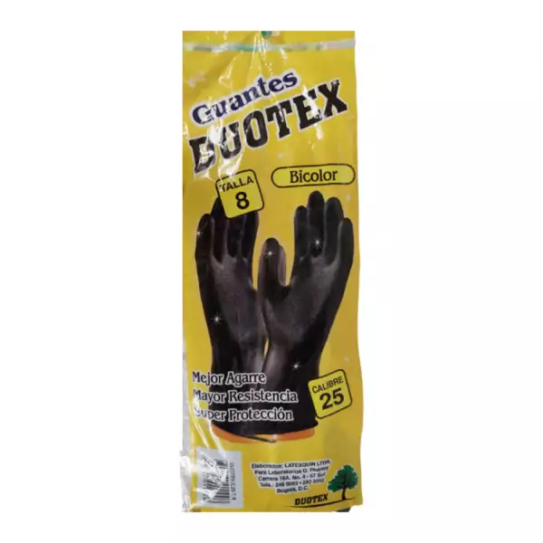 GUANTES DUOTEX IND BICOLOR CALIBE 25 TALLA 8