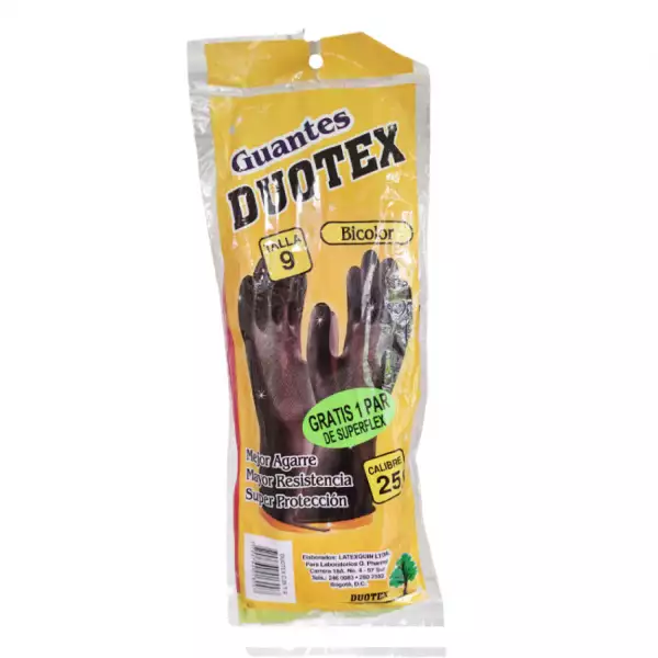 GUANTES DUOTEX IND BICOLOR CALIBE 25 TALLA 9