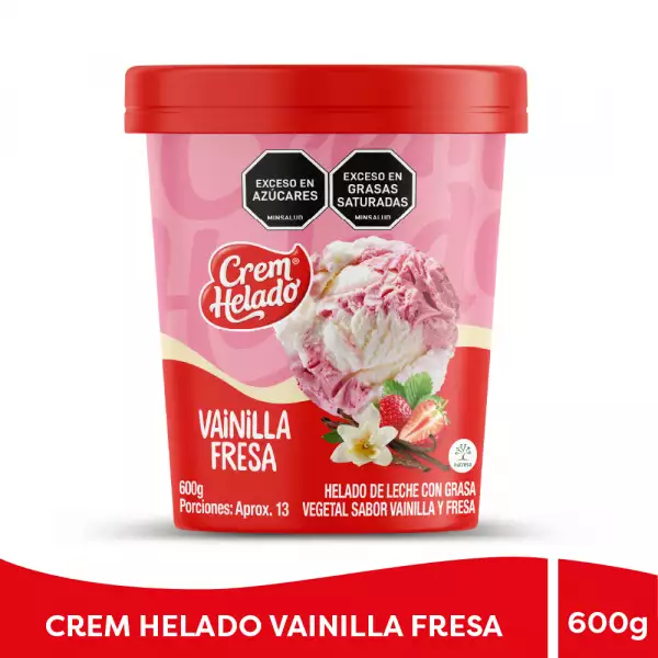 HELADO CREM HELADO VAINILLA FRESA X1L X600g