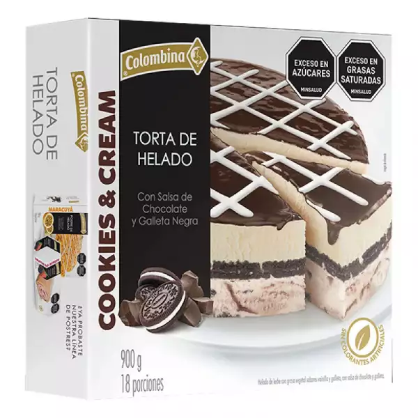 HELADO TORTA COLOMBINA COOKIES AND CREAM X900g