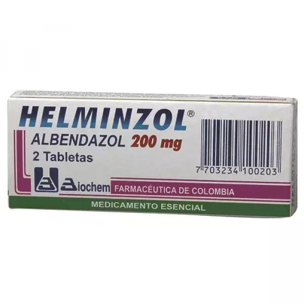 HELMINZOL X200mg X2 TABLETAS