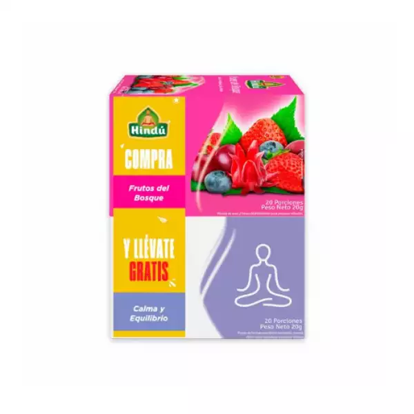 INFUSION HINDU FRUTOS DEL BOSQUE + CALMA EQUILIBRIO X2u X20g