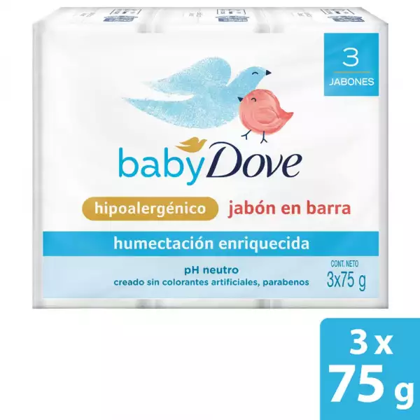 JAB DOVE BABY HUMECTACION ENRIQUECIDA X3 X75g