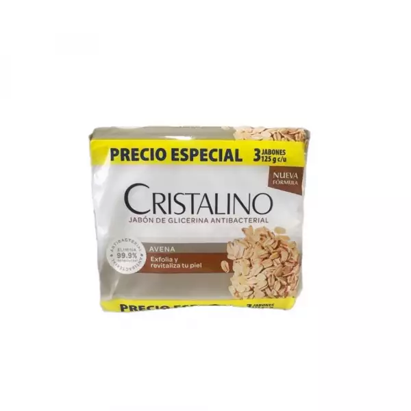 JABÓN CRISTALINO AVENA X3U X125g