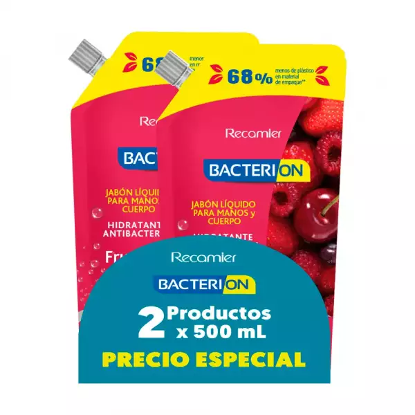JABÓN LIQUIDO BACTERION FRUTOS ROJOS X2 X500ml