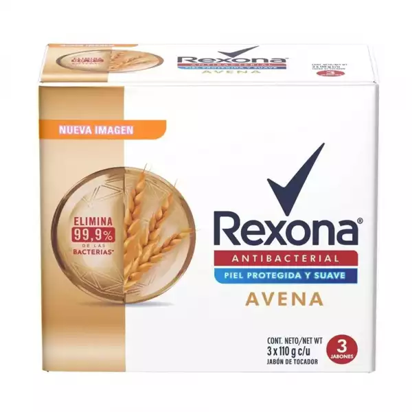 JABON REXONA ANTIBACTERIAL AVENA X3 X110g