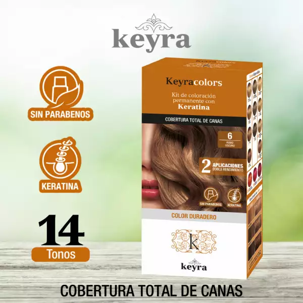 KIT TINTE KEYRA TONO No 6 RUBIO OSCURO