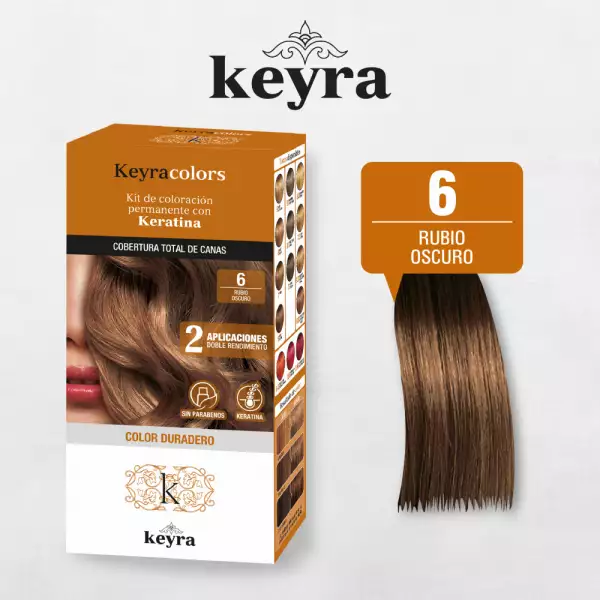 KIT TINTE KEYRA TONO No 6 RUBIO OSCURO