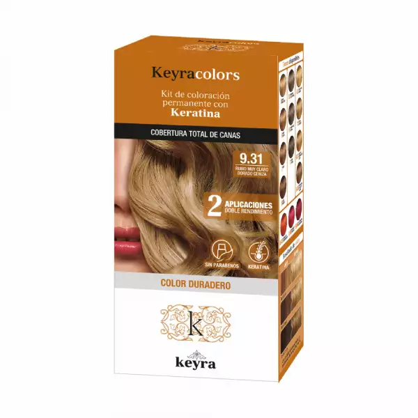 KIT TINTE KEYRA TONO No 9.31 RUBIO MUY CLARO DO