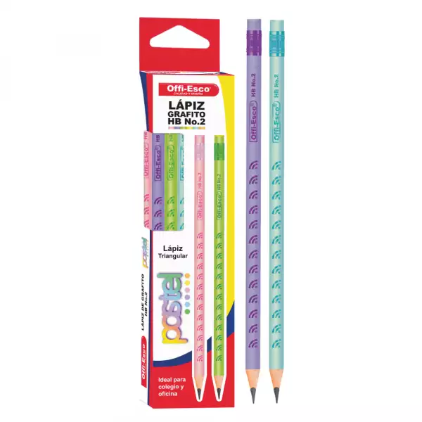 LAPIZ GRAFITO PASTEL OFFI-ESCO150P HB N2 X12un
