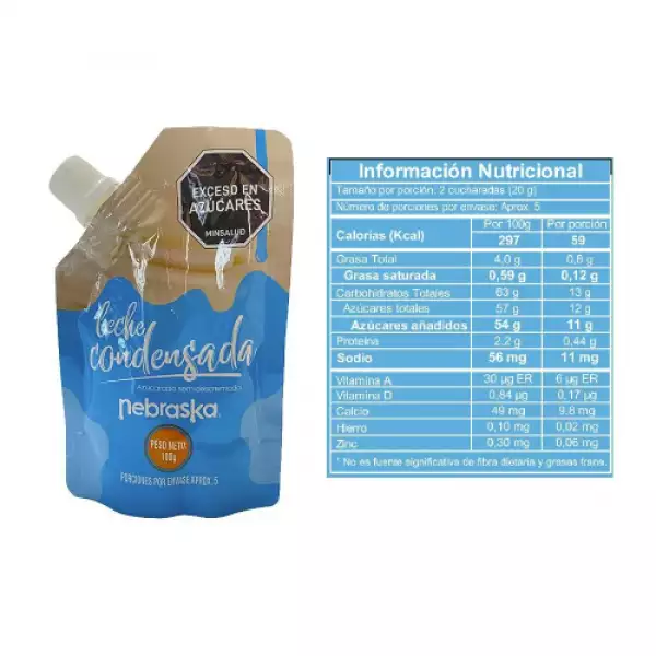 LECHE CONDENSADA NEBRASKA DOYPACK X100g