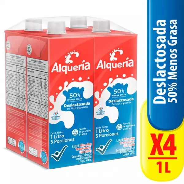 LECHE DESLACTOSADA  ALQUERIA CAJA X4 X1000ml