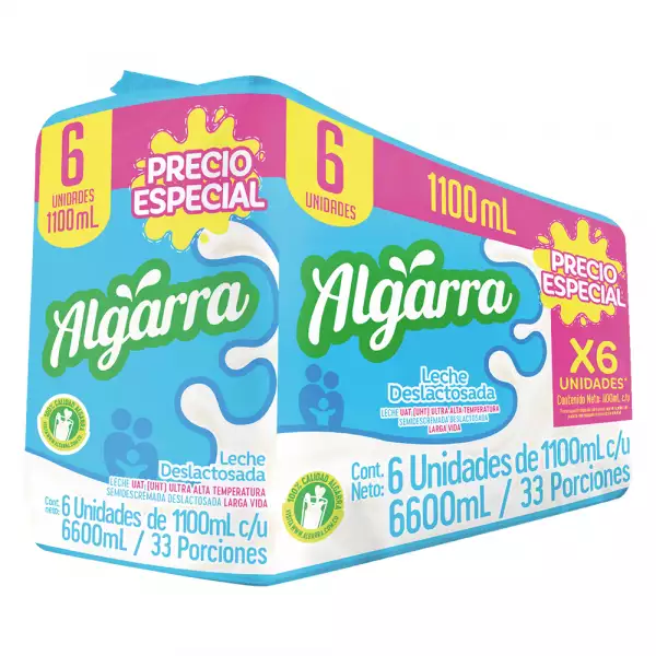 LECHE DESLACTOSADA ALGARRA X6 X1100ml
