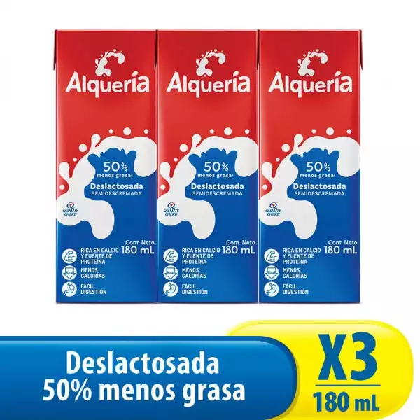LECHE ENTERA ALQUERIA CAJA X3 X180ml