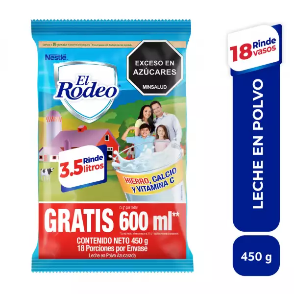 LECHE POLVO AZUCARADA RODEO X375g GRATIS 75g