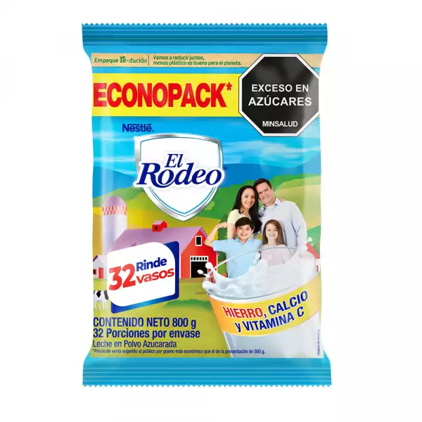LECHE POLVO AZUCARADA RODEO X800g ECONOPACK