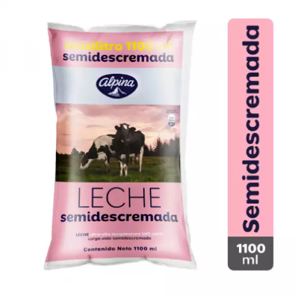 LECHE SEMIDESCREMADA ALPINA X1100ml