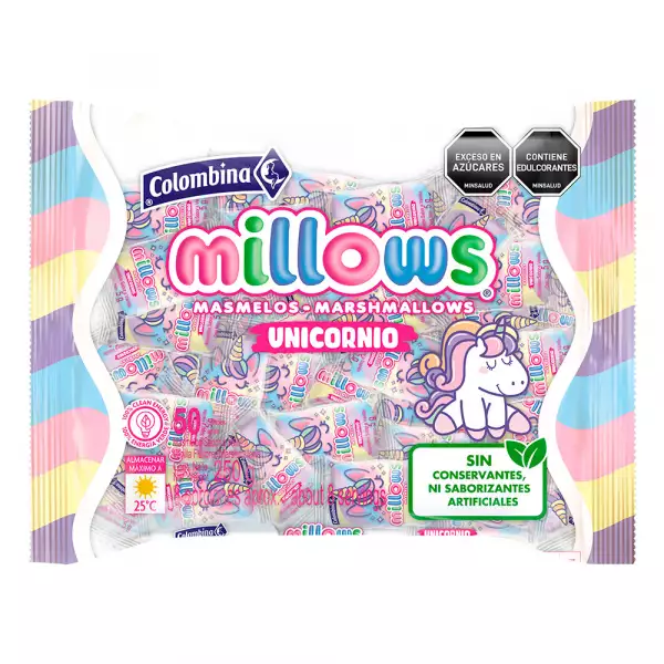 MASMELO MILLOWS UNICORNIO X50u X250g