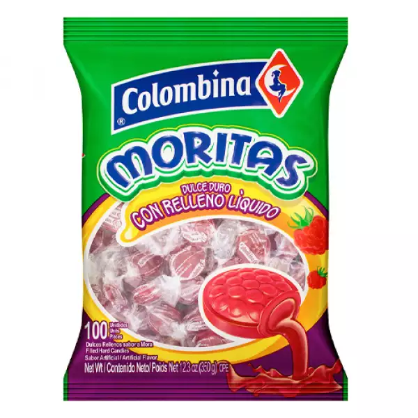 MORITAS RELLENAS COLOMBINA X100u