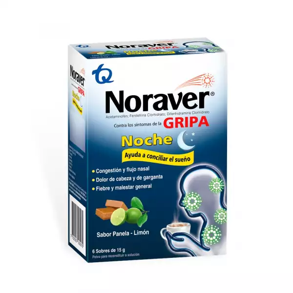 NORAVER GRIPA NOCHE X6 SOBRES