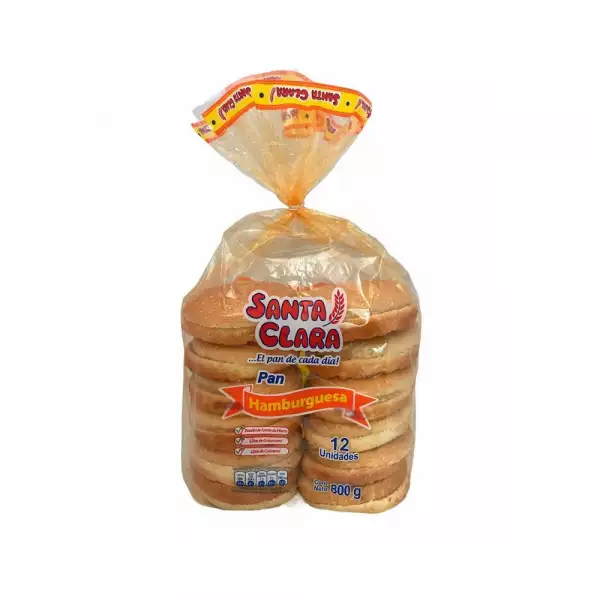 PAN HAMBURGUESA SANTA CLARA X12 X800g