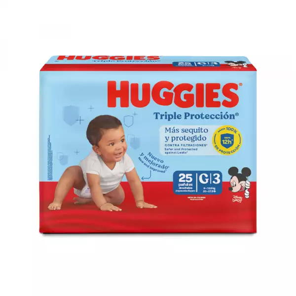PAÑAL HUGGIES TRIPLE PROTECCION G3 X25u