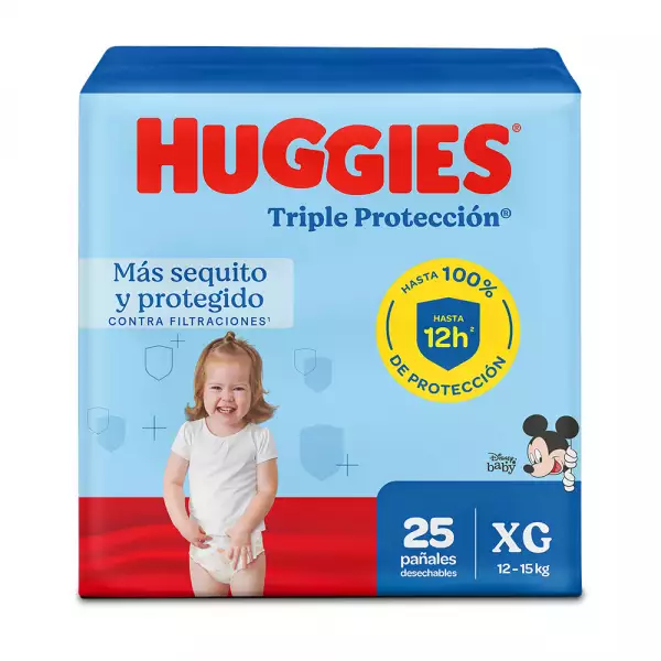 PAÑAL HUGGIES TRIPLE PROTECCION XG4 X25u