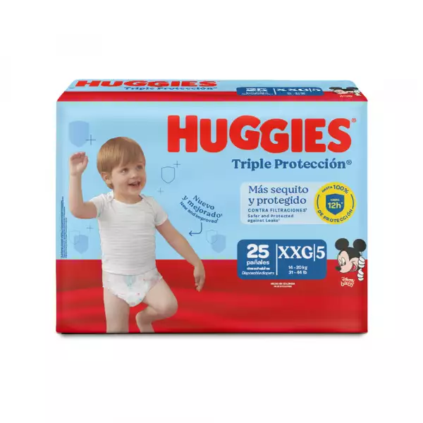 PAÑAL HUGGIES TRIPLE PROTECCION XXG5 X25u