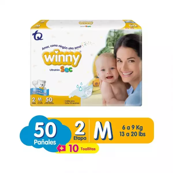 PAÑAL WINNY ULTRATRIM SEC ET2M X50u+ TOALLAS