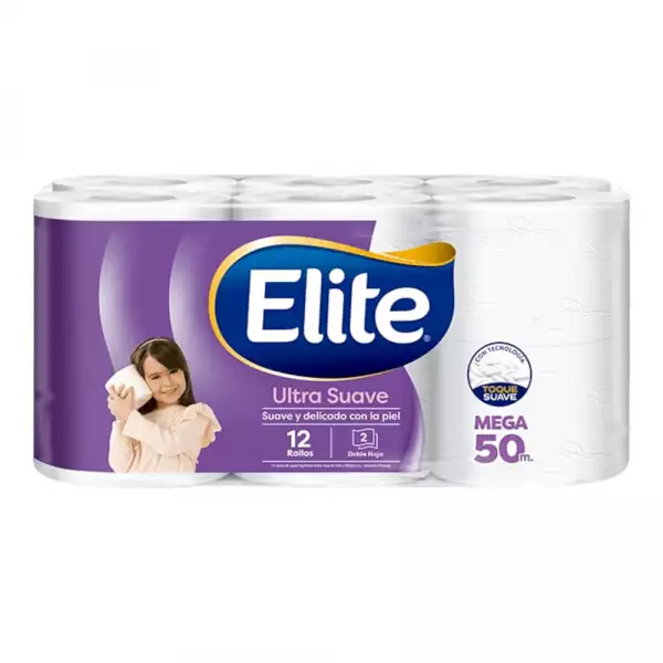PAPEL HIGIENICO ELITE ULTRA SUAVE 3H X12R X28mt