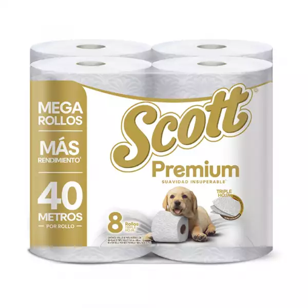 PAPEL HIGIENICO SCOTT PREMIUM 3H X8R X40mt