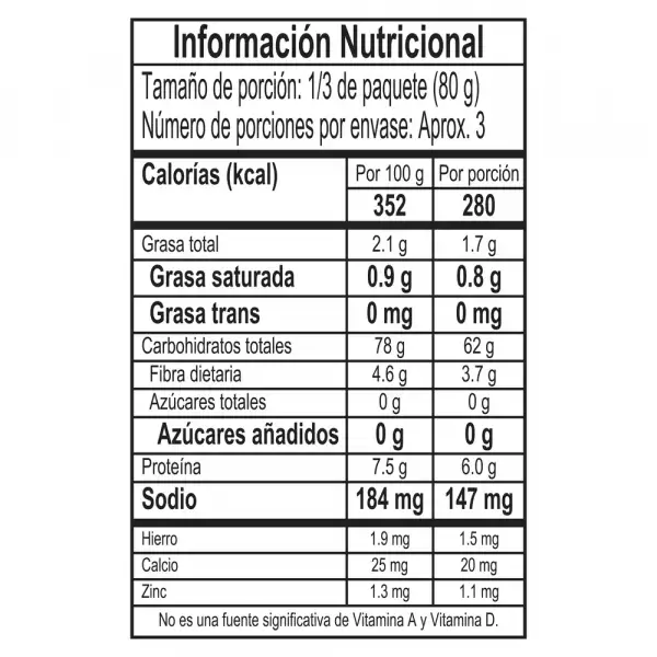 PASTA DORIA MACARRON SIN GLUTEN X250g