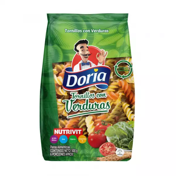 PASTA DORIA TORNILLOS VERDURAS X500g