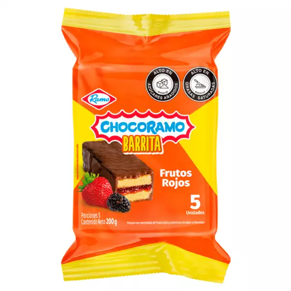 PONQUE CHOCORAMO BARRITA FRUTOS ROJOS X5 X200g