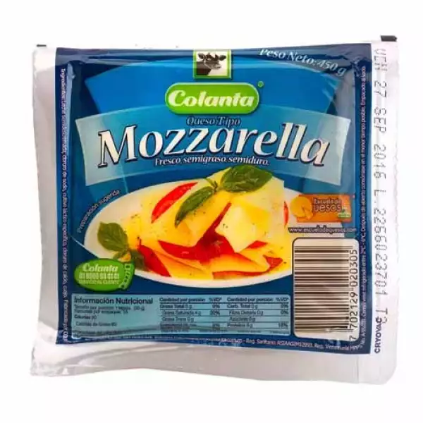 QUESO COLANTA MOZARELLA X450g