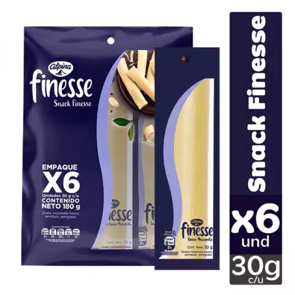 QUESO FINESSE SNACK X6 X180g