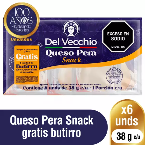 QUESO PERA DEL VECCHIO X6 X38g GRATIS BUTIRRO