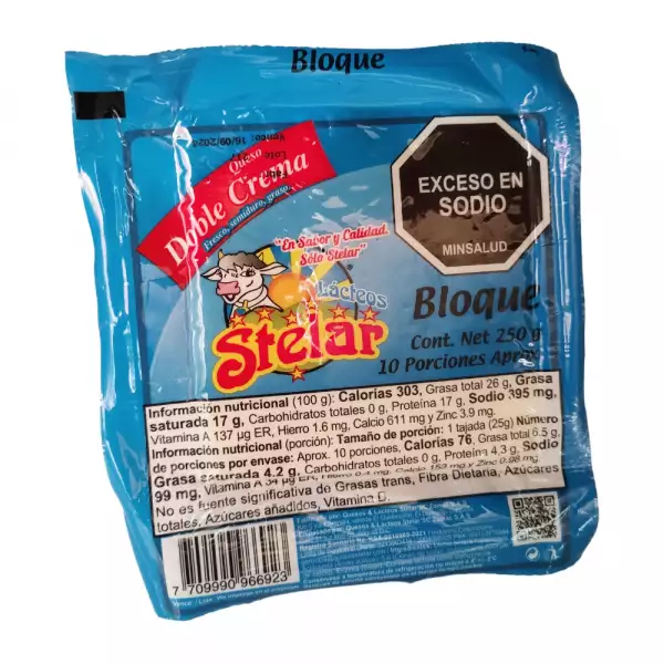 QUESO STELAR DOBLE CREMA ENTERO X250g