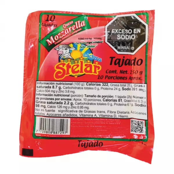 QUESO STELAR DOBLE CREMA TAJADO X250g