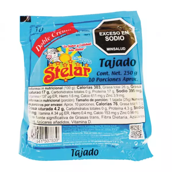 QUESO STELAR MOZARELLA TAJADO X250g