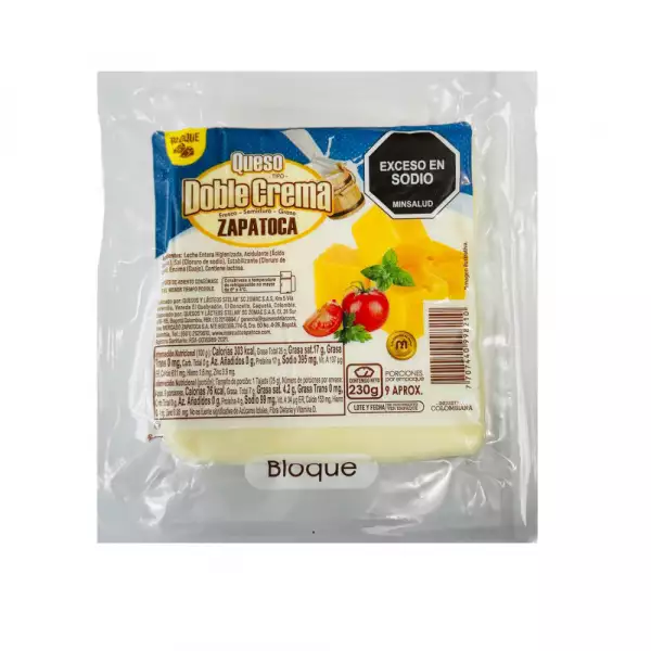 QUESO ZAPATOCA DOBLE CREMA ENTERO X230g