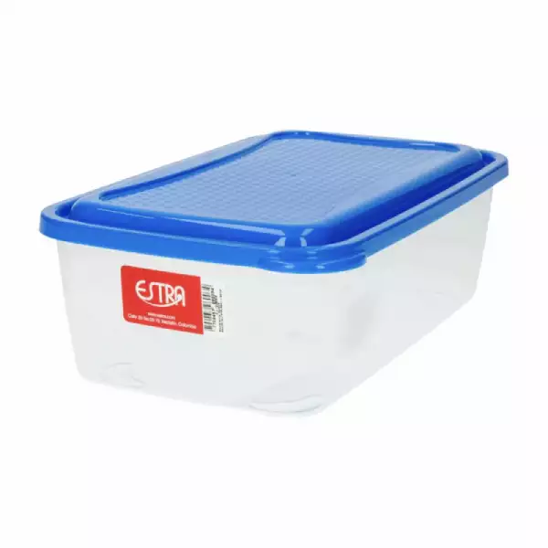 RECIPIENTE ESTRA BASICO RECTANGULAR AZUL X3LT