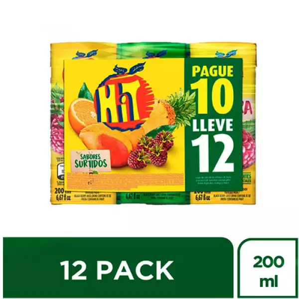 REFRESCO HIT SURT X200ml PAGUE 10 LLEVE 12