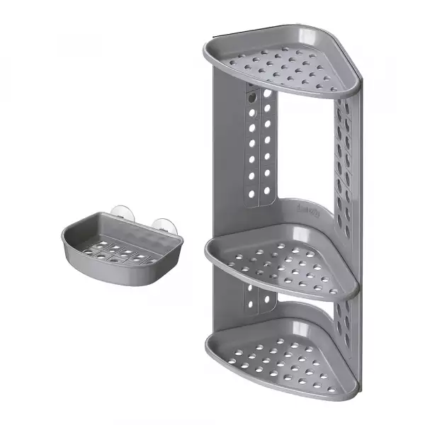 REPISA ESQUINERA + JABONERA GRIS