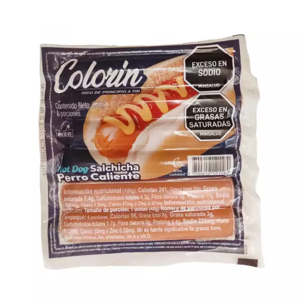 SALCHICHA COLORIN PERRO CALIENTE X240g