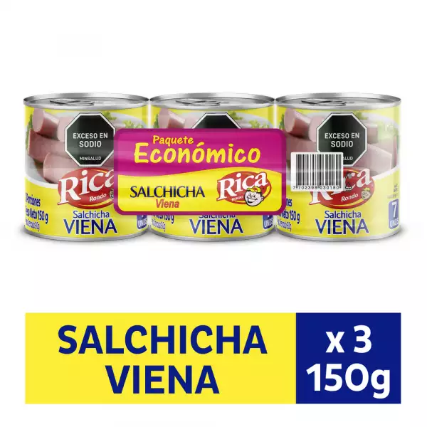 SALCHICHA RICA RES VIENA X3u X150g