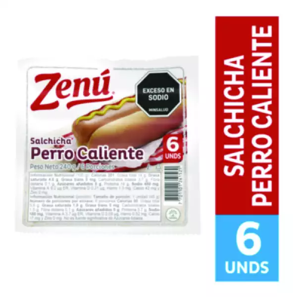 SALCHICHA ZENU PERRO CALIENTE X240g